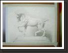 Drawing of a plaster horse for my Observational Drawing class