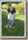 Alan performing the roquet/croquet hit.