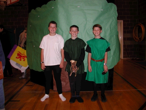 Elliot was a squire in his Medieval Class Assembly.  He followed the guy on the horse clapping coconuts together to sound like galloping.