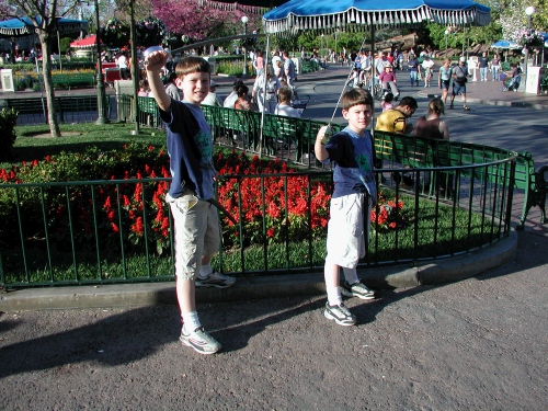 Elliot and Clark wanted swords they saw for their souvenirs, so at the end of the day they each picked one out.