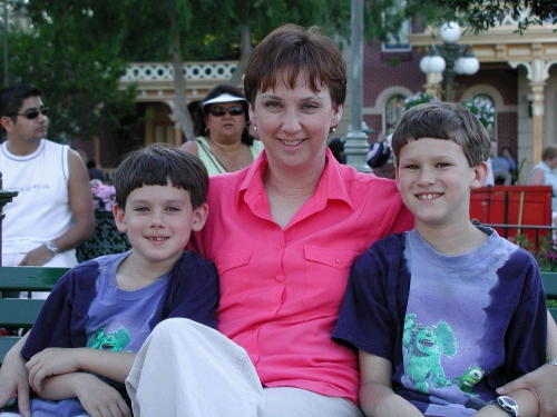 Resting for a minute at the end of a fun day at Disneyland.