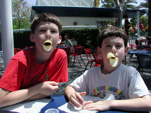 The traditional Pringles duckbill pose at lunch!