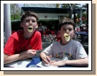 The traditional Pringles duckbill pose at lunch!