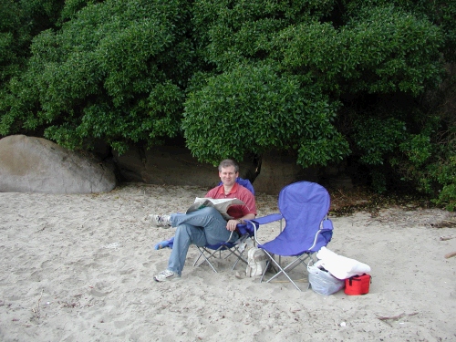 Alan catching up on some reading.