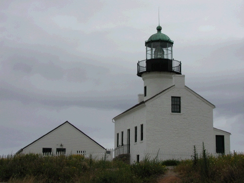 The "old" Point Loma Lighthouse.  Because it was often  obscured by fog, a "new" Point Loma lighthouse was built down on the coast.