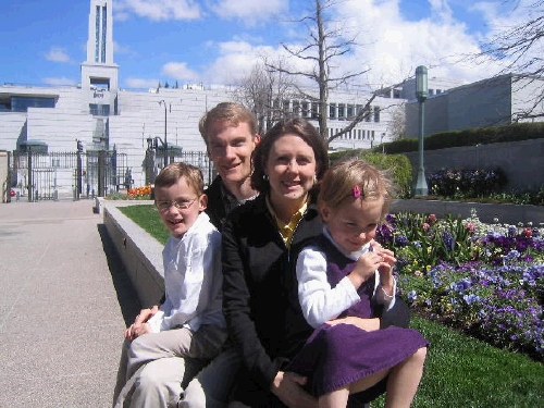 The whole family at Temple Square