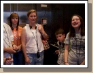 Kaitlin, Bonnie, Clark and Madeleine taking the elevator up to the museum.