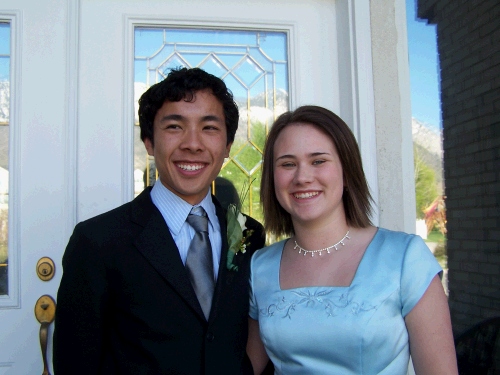 Tess and Jarom getting ready to head out for the big night.