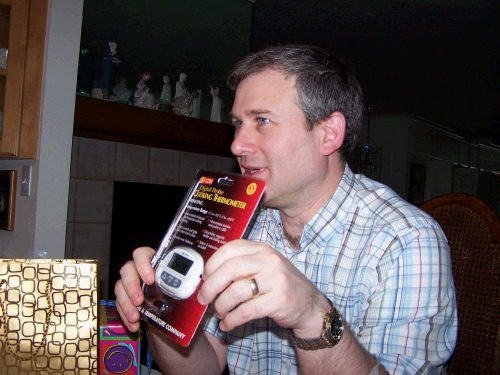 Yipee --  A meat thermometer for cooking fabulously moist pork chops!  Now we can quit borrowing from the neighbors...