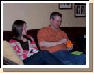 The birthday kids -- Alan and Madeleine opening presents together.  By the way, just for the record, Alan isn't wearing birthday socks.