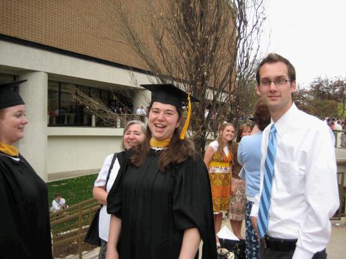 Finally finding Anne among the throngs of people outside the Marriott Center afterwards.