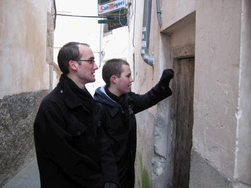 Old Cuenca. We thought it would be funny to take a knocking photo. 