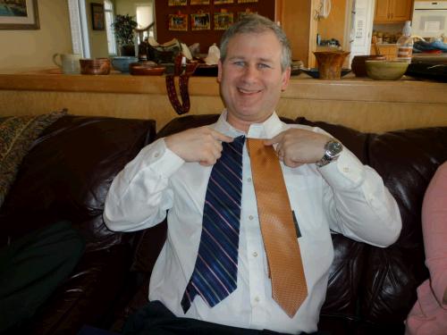 New ties for the boy who has to wear a white shirt and tie to work every day!