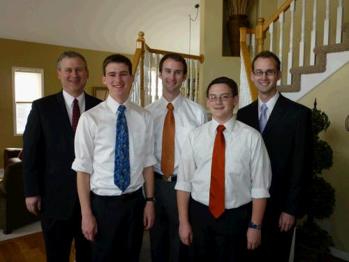 My handsome men all headed down to the Conference Center for the Priesthood Session.  This is the first time that we have had all the boys together and they have all been eligible to go!  They picked up Grandpa Wally on the way and had a great time.  It was also Clark's first time to attend conference in the Conference Center.