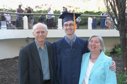 With his in-laws, Gerry and Carol Bogue