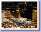 This is the Friday Convocation for just his college which is so big that they had it in the Marriott Center.