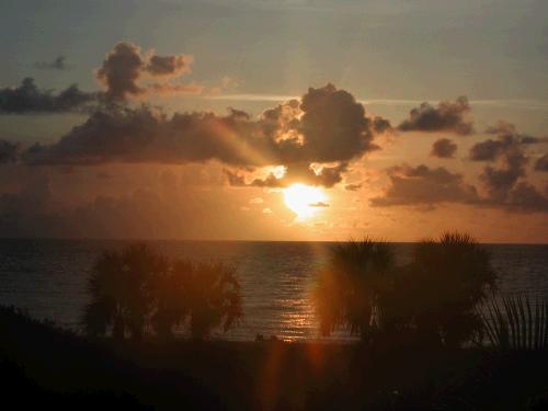 This beach experience was different with a beautiful sunrise instead of a sunset.