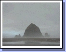 Our last morning, we walked to Haystack Rock one more time.  It is very cool in the morning mist.