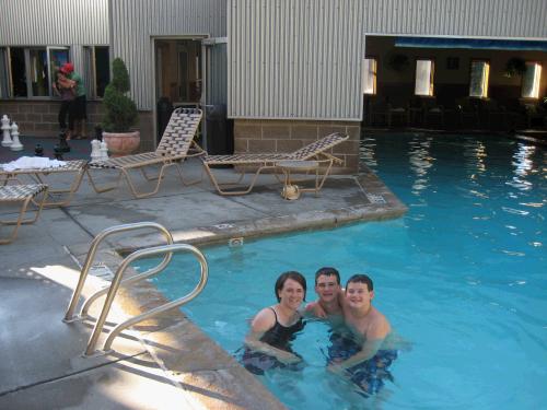 Tess, Elliot, and Clark take an afternoon swim.