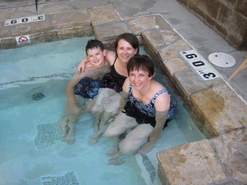 Relaxing in one of the three hot tubs!