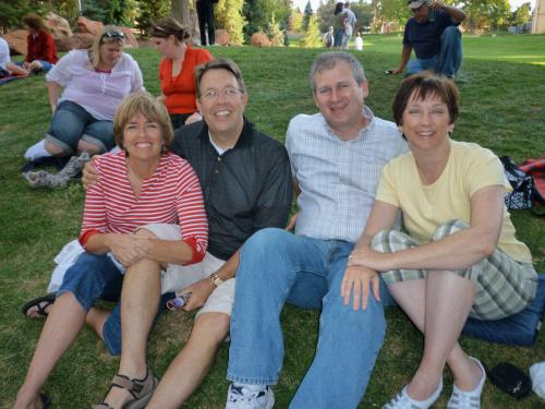 We enjoyed watching the green show with our friends Steve and Marla before the play.