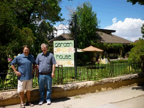 Steve and Alan outside the Garden House, a favorite place to eat in Cedar City.