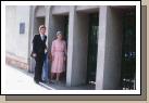 Alan with his mother on their way into the temple the day of our wedding.