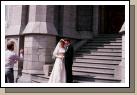 Having our picture taken on the temple stairs after the wedding ceremony.