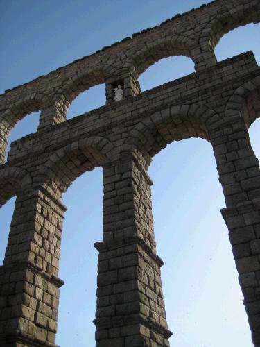 This aqueduct was built by the Romans and is still standing (and apparently it is technically still usable, although they dont use it). Impressive.