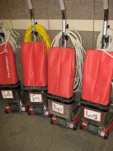 These vacuums actually have names: Ursella, Terin, Penny and Lucy.