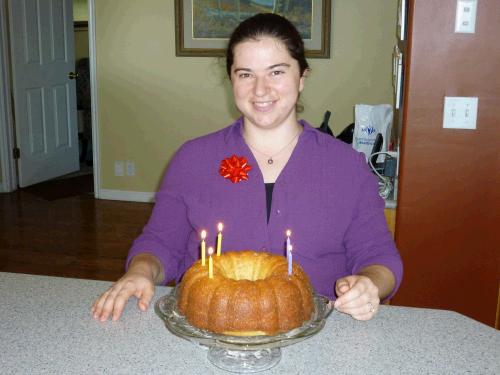 She requested a poppyseed birthday cake.  Good thing she likes poppyseed cake or we might not have been able to let her into the family :)