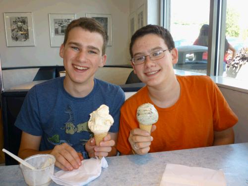 After all our hard work, of course we needed to reward ourselves with a shcoop of BYU ice cream at the Creamery on 9th.