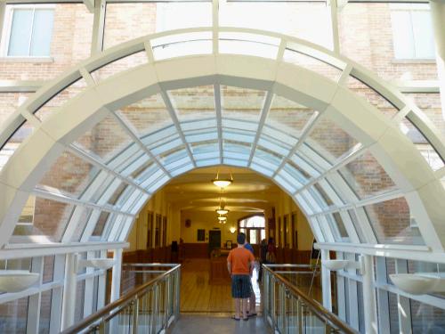 From the entrance of the new library looking back into the original BYU Academy.