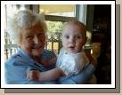 Kate with her Great Grandmother.  It is not easy to hold onto Kate -- she is such a Wiggly Wanda.