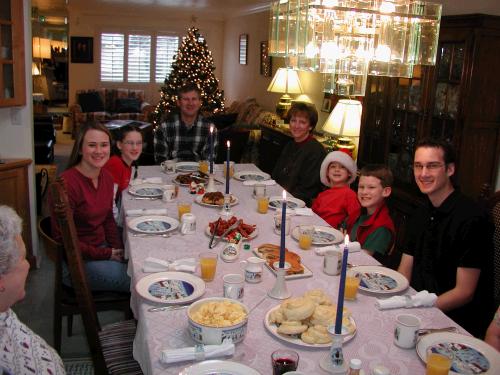 Traditional Christmas breakfast at the Browns...