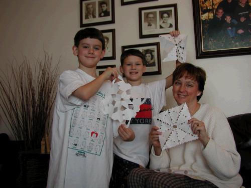 Elliot and Clark gave us a homemade paper stocking filled with beautiful snowflakes.