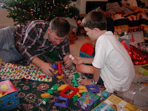 The little boys and of course our one big little boy, got some new fun blocks to play with.  