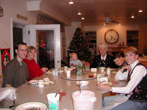 For Christmas Eve dinner we split everyone up into three different seating groups and then rotated and changed groups for each course.  It was fun to eat and visit with a variety of people.