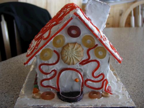 Madeleine made this cute gingerbread house with a group of school friends.