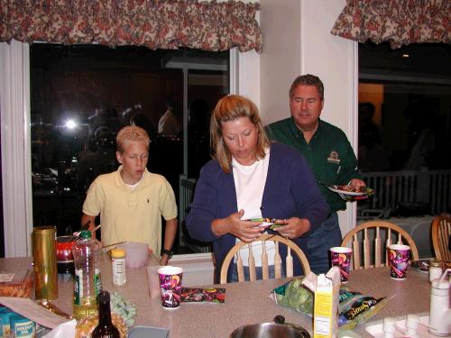 This year we were joined by Gale and Joan Francis, along with their son Drew.  What fun people!  Gale is my Mom's first cousin on the Tidwell side.