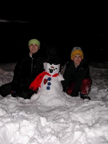 Tess and Clark made a cute little snowman with our "snowman" kit.