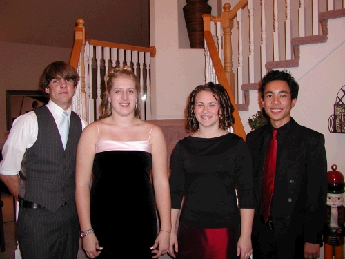 They doubled with Tess's good friend Meredith and her date, Luke.  
They are off to the Waterford Christmas Dance.