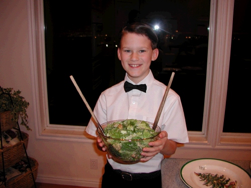 Elliot was excited to be one of the "waiters."  
And what a handsome one he is - don't you think?