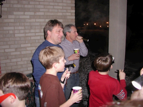 We head outside to try and wake the neighbors.  Well, any of them that were silly enough to go to bed before midnight!