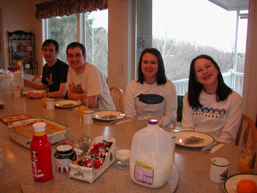 Our own traditional breakfast on Christmas morning....