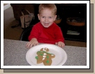 Andrew Morgan -- he has already eaten all the candy off of his and is starting on the cookie!
