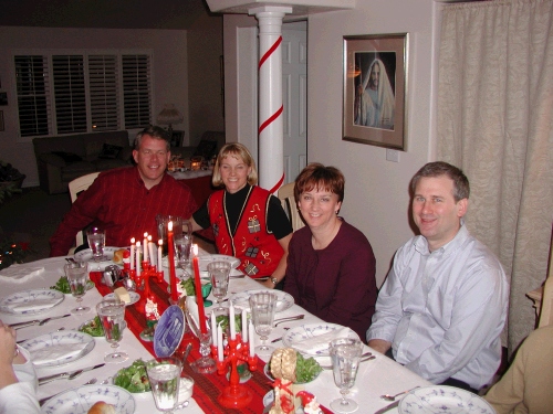 Left to right: Megan's husband Brian, my sister Megan, me and Alan