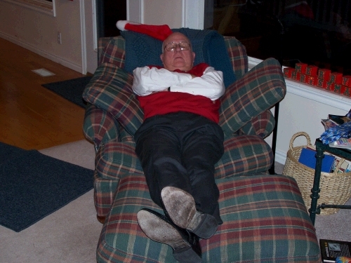 Grandpa taking his usual after-dinner snooze.