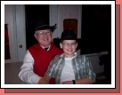 Grandpa and Clark -- proud owners of the matching cowboy hats.