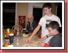 The boys were playing Bananagrams while we visited with Loren.